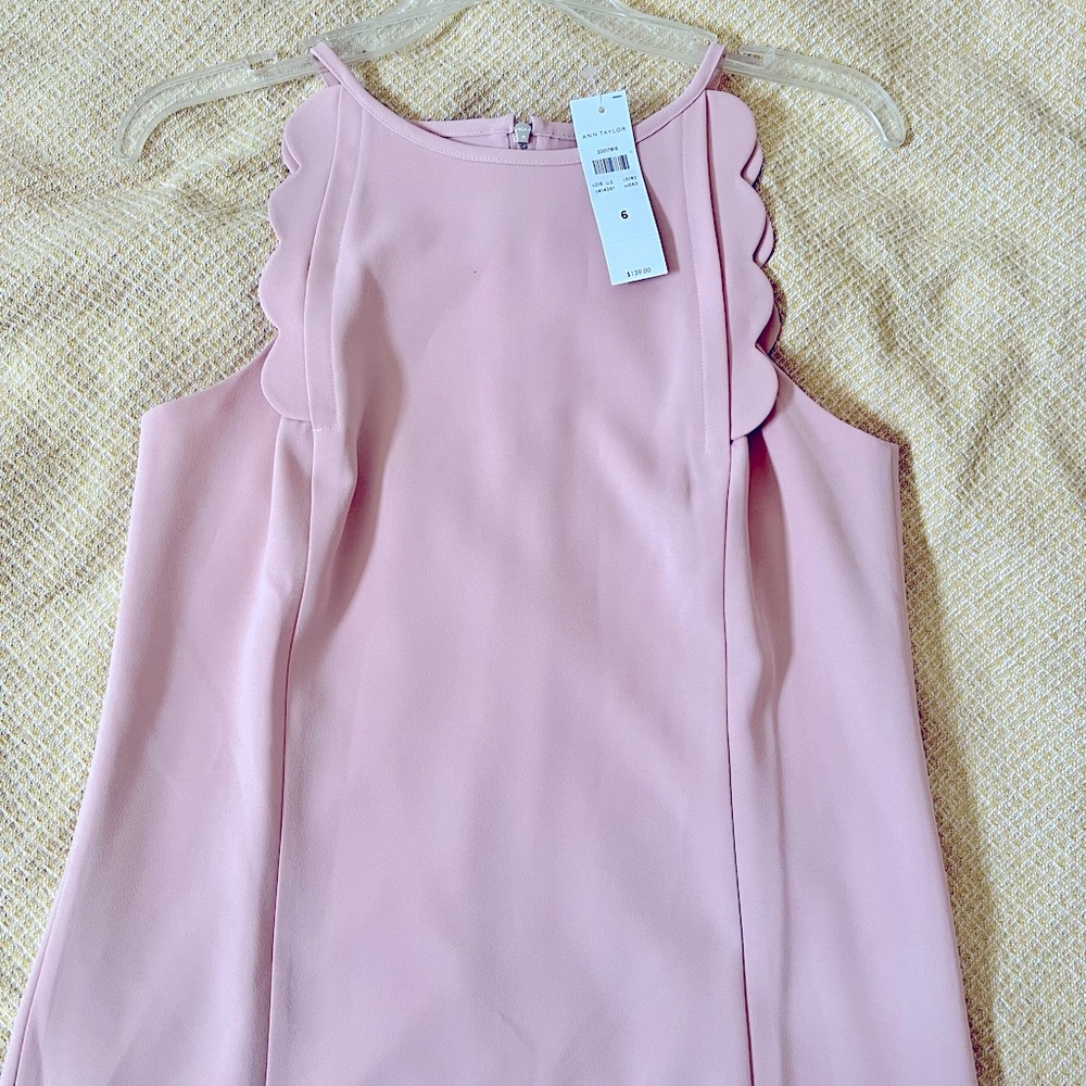 Ann Taylor dress in light pink! NWT s6 knee length. No defects or flaws.